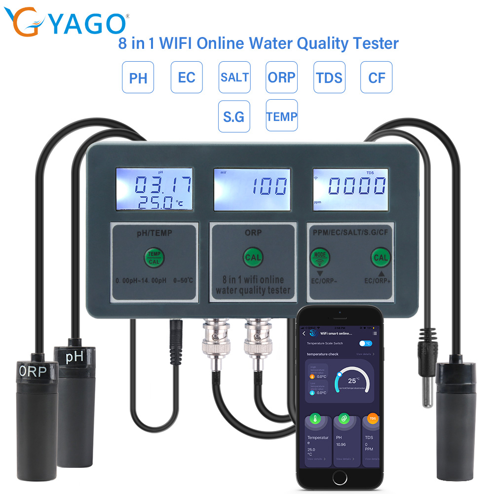 Planted Aquarium Test Kit - YAGO 8-in-1 WLAN Aquarium Wasserqualitätstester Smart