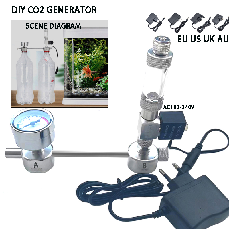 Planted Aquarium Kit - Aquarium DIY CO2-Generator-System-Kit, CO2-Generator, Blasenzähler-Diffusor mit