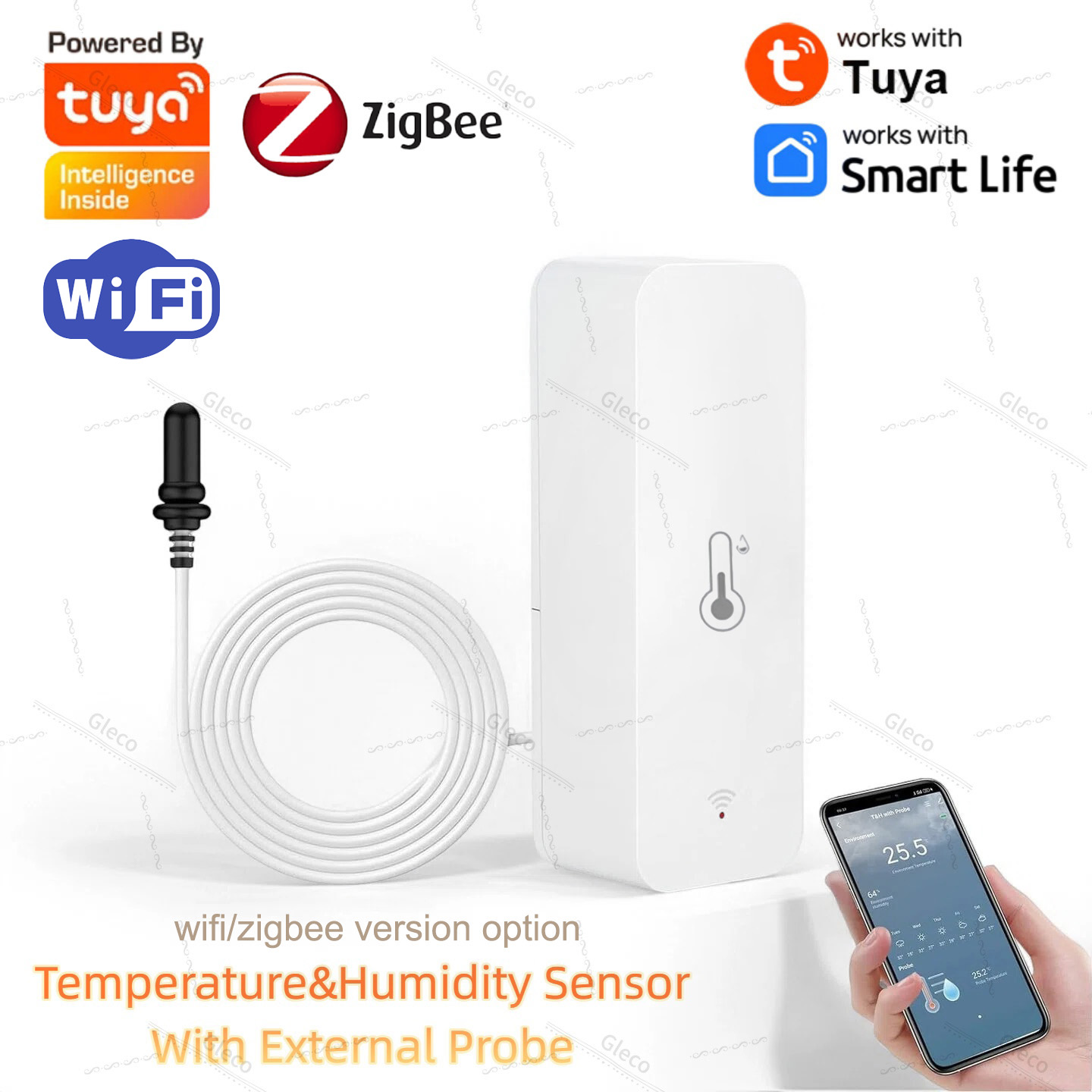 Planted Aquarium Parameters - Tuya Wifi Zigbee Temperatur- und Feuchtigkeitssensor