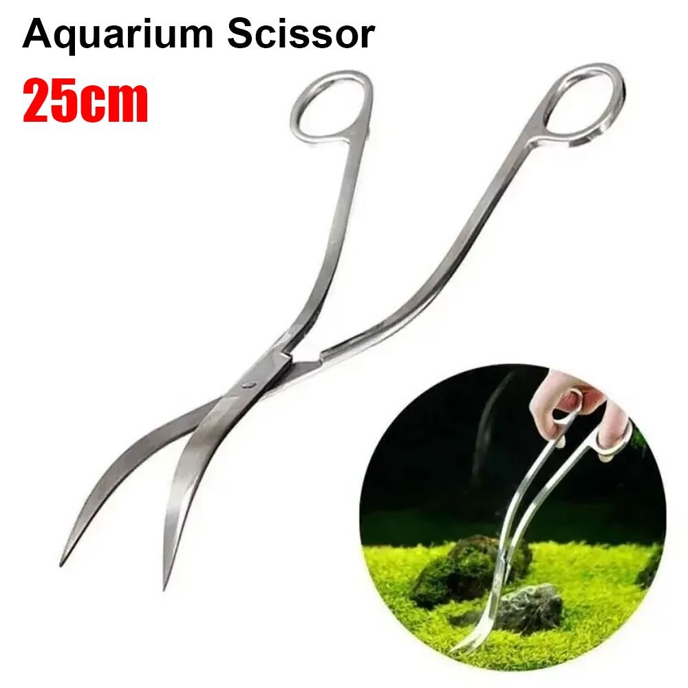 Planted Aquarium Cleaning - 1 Stück Edelstahl-Aquariumschere Gerade Gebogen 25cm