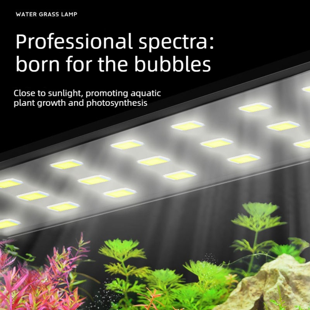 Planted Aquarium Freshwater - LED-Aquariumbeleuchtung, Vollspektrum-Fischbecken-LED-Licht mit Aluminiumlegierungsgehäuse, 15000K Pflanzenlampe