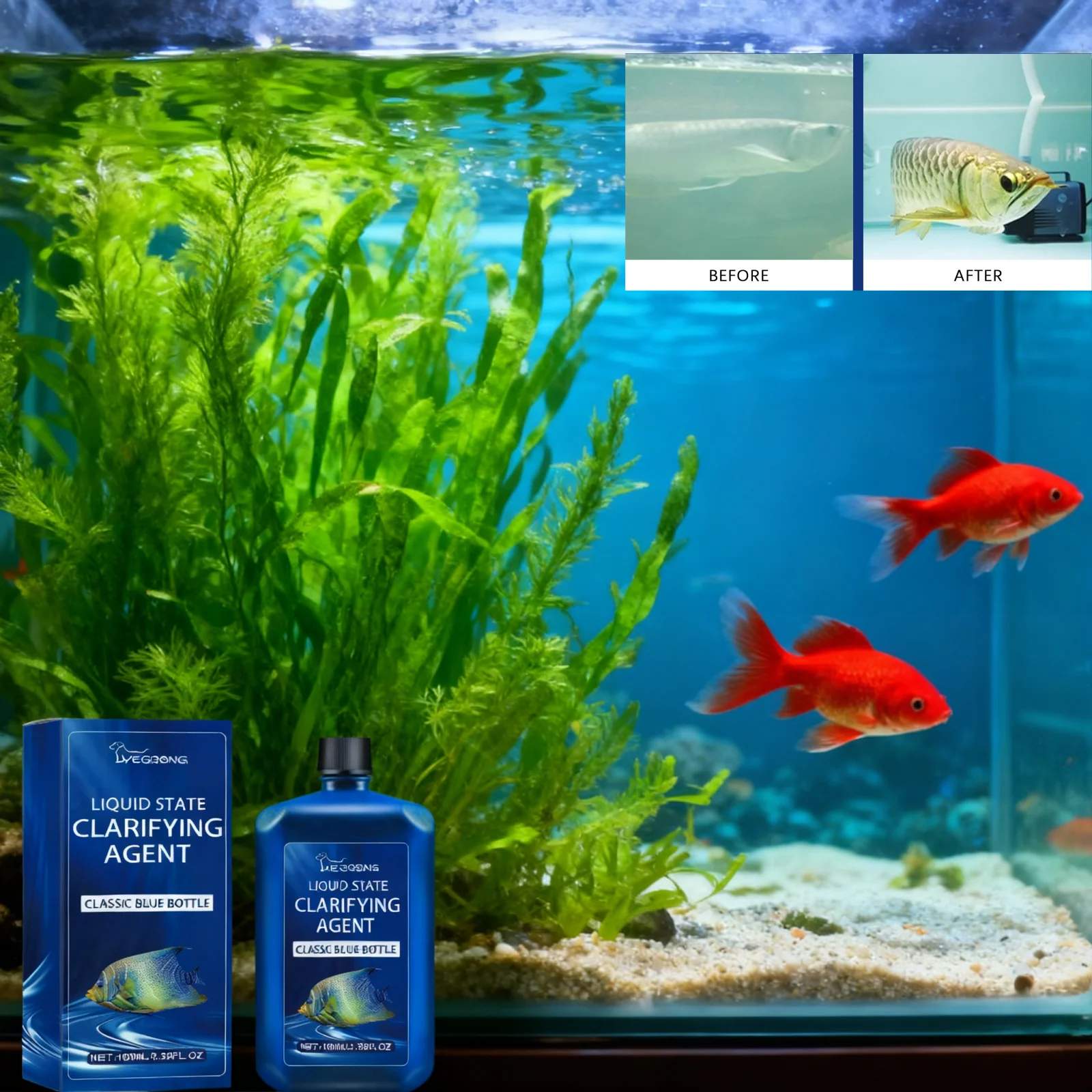 Aquarium Plant Liquid Fertilizer - Aquarium-Wasserkleinerer, Aquarium-Reiniger, Algenentferner, Wasseraufbereitung für die
