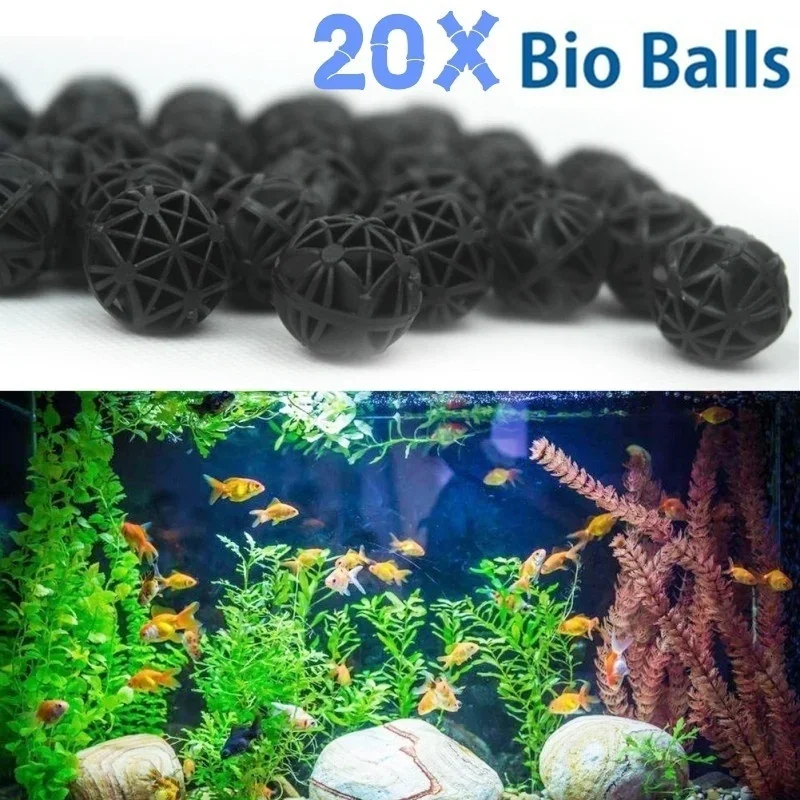 Planted Aquarium Freshwater - 20 Stück 16mm Aquarium Bio-Bälle Filtermedien